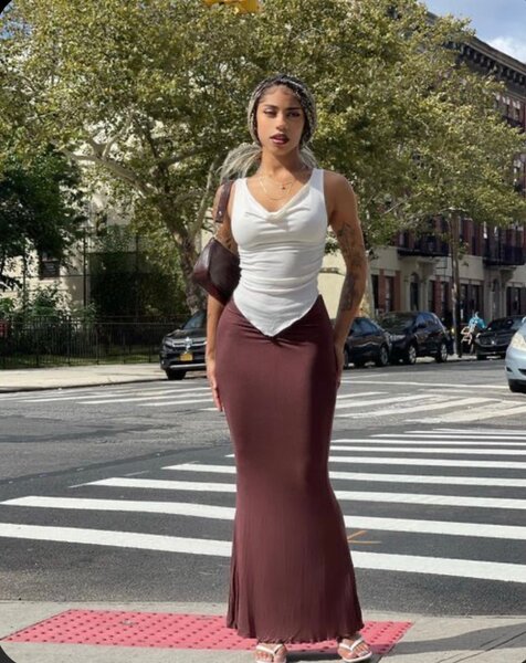 Flare maxi skirt