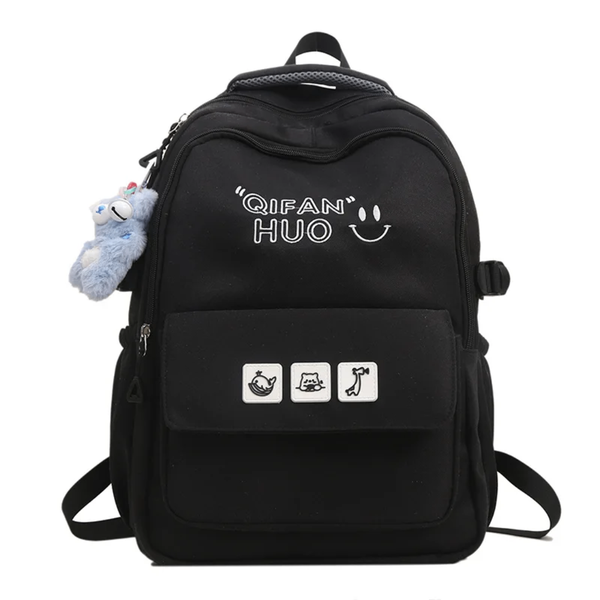 Sac à dos scolaire élégant noir