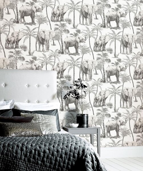 Papier peint Safari Éléphant