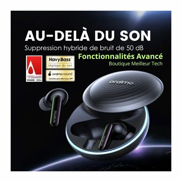 Oraimo Oraimo Écouteurs Bluetooth SpaceBuds Réduction Bruit