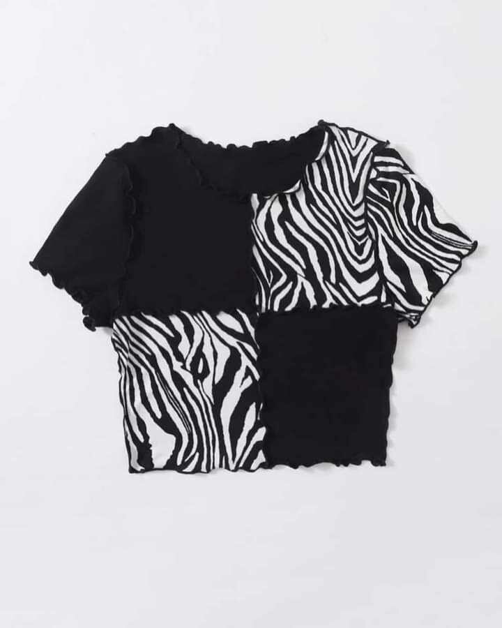 Top Shein à motif zèbre chic