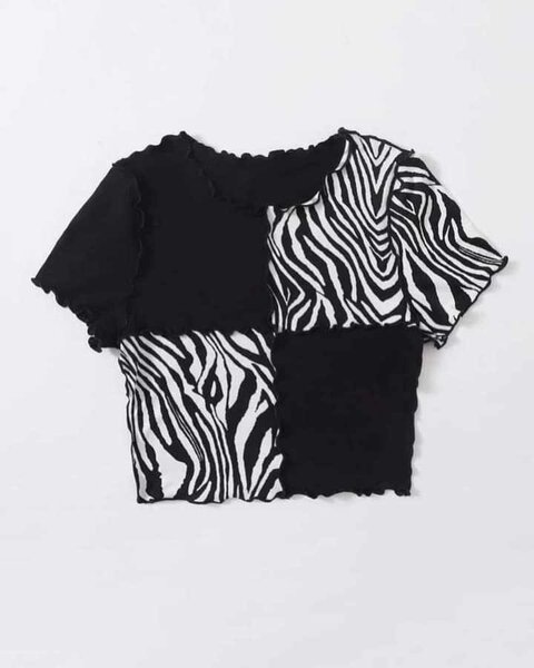 Top Shein à motif zèbre chic