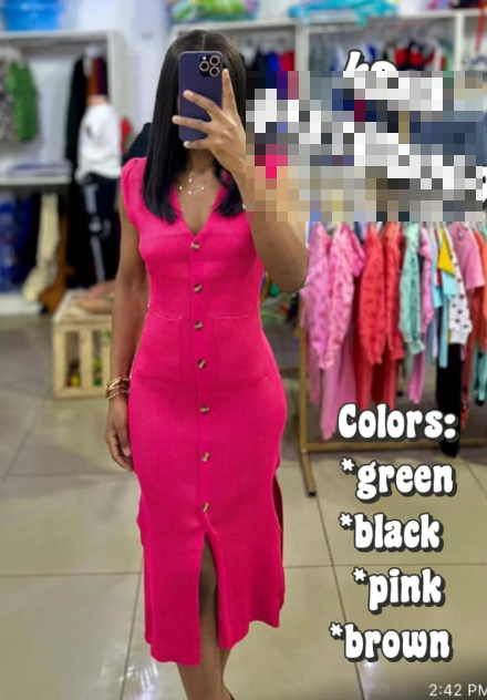button dress