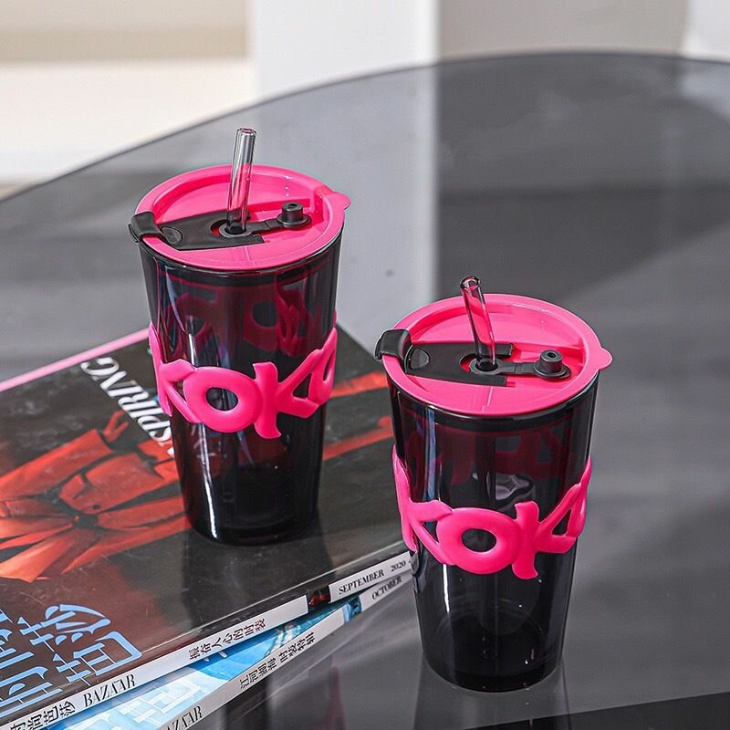 Smoothies cup with straw