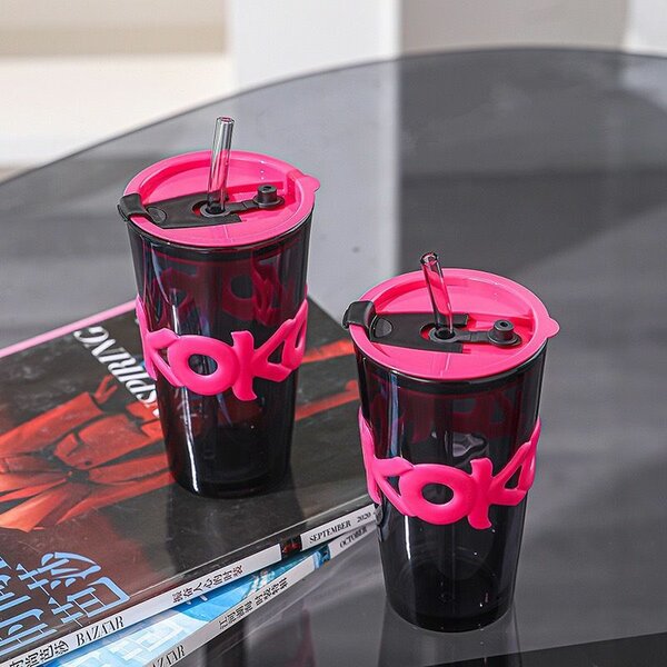 Smoothies cup with straw