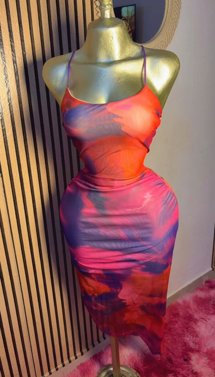 Robe Midi Évasée Multicolore