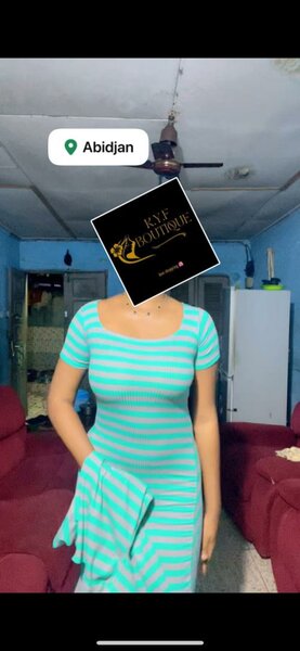 Robe Rayée Élégante Femme