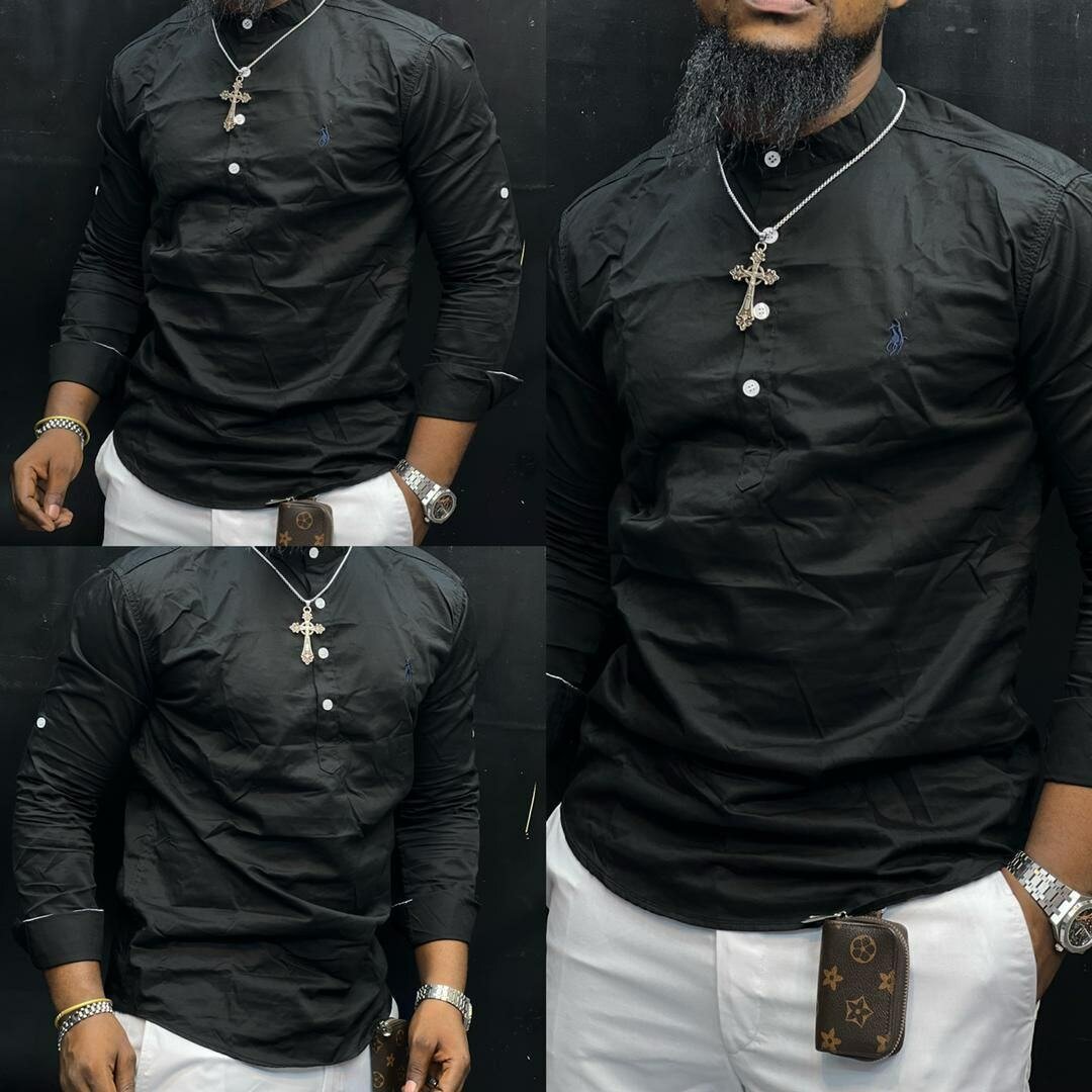 Bishop collar shirt