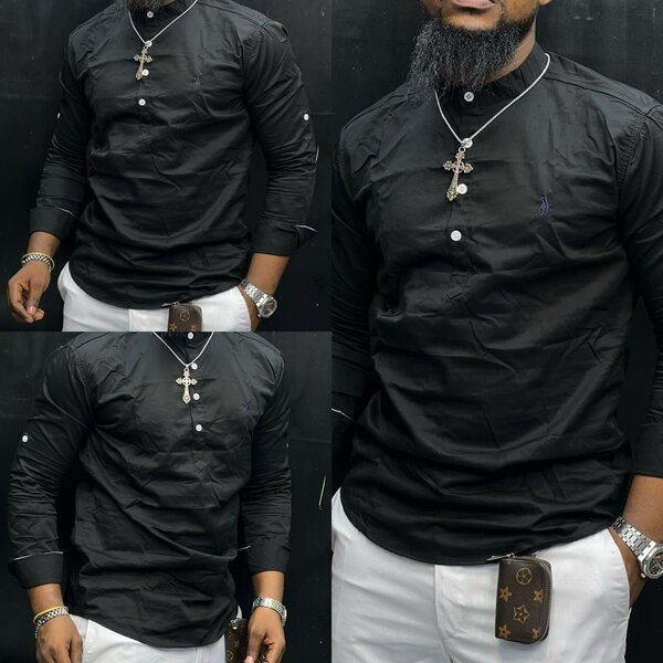 Bishop collar shirt