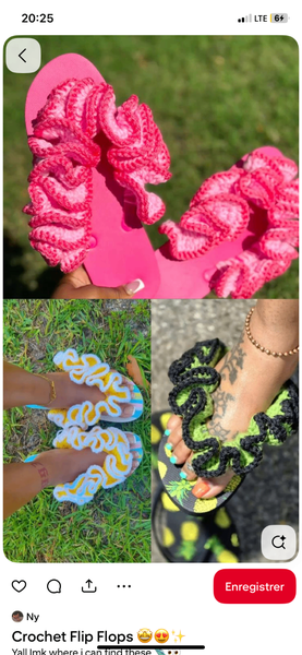 Tongs Crochet Colorées