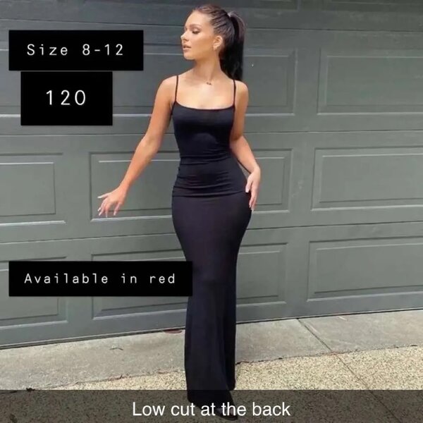 Maxi dress with low back cut