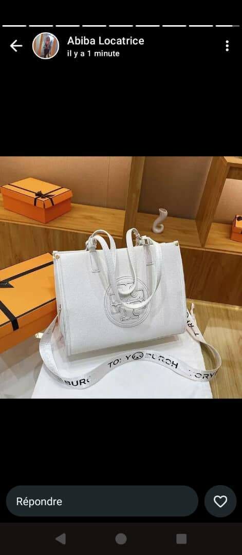 Sac à main en cuir blanc