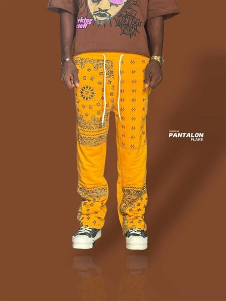 Pantalon flare imprimé pour homme