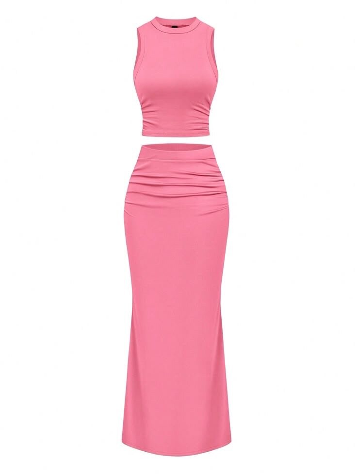 Ensemble Jupe et Top Rose Élégant