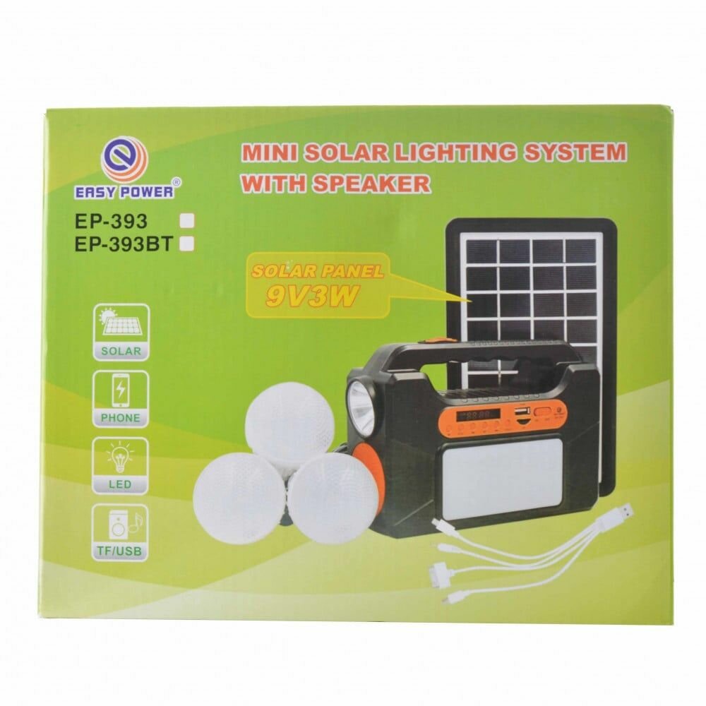 Kit solaire pour lumière 3 ampoules et musique