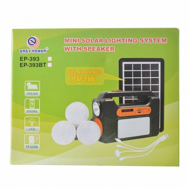 Kit solaire pour lumière 3 ampoules et musique