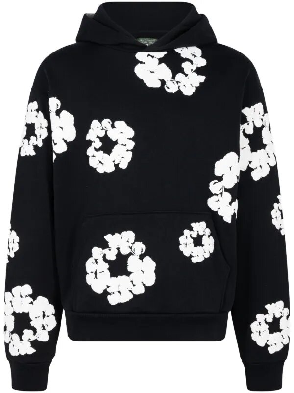 printed "Cotton Wreath" hoodie