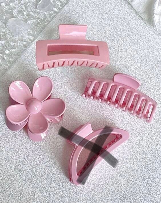 Set accessoires cheveux rose doux