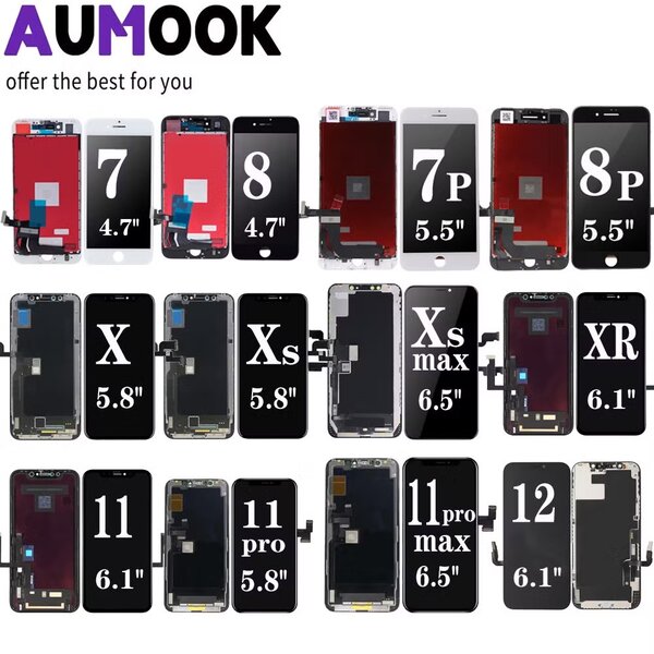 All iPhones screens available from iPhone 6 to iPhone 16