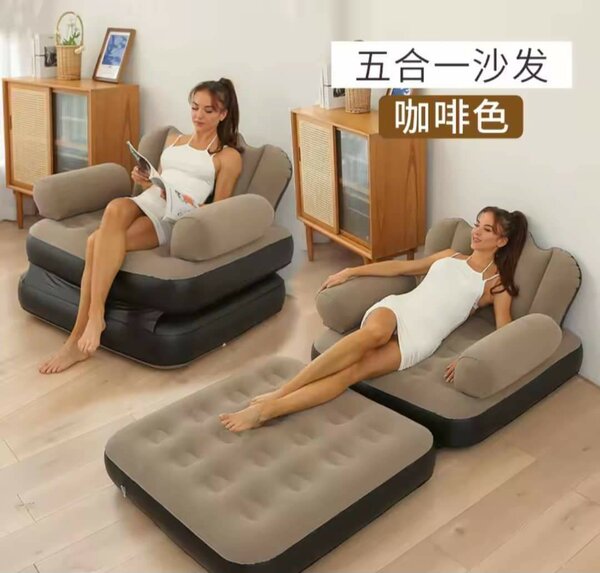 Canapé gonflable double couche pliable portable canapé m