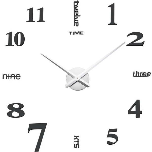 Horloge murale autocollante 3D