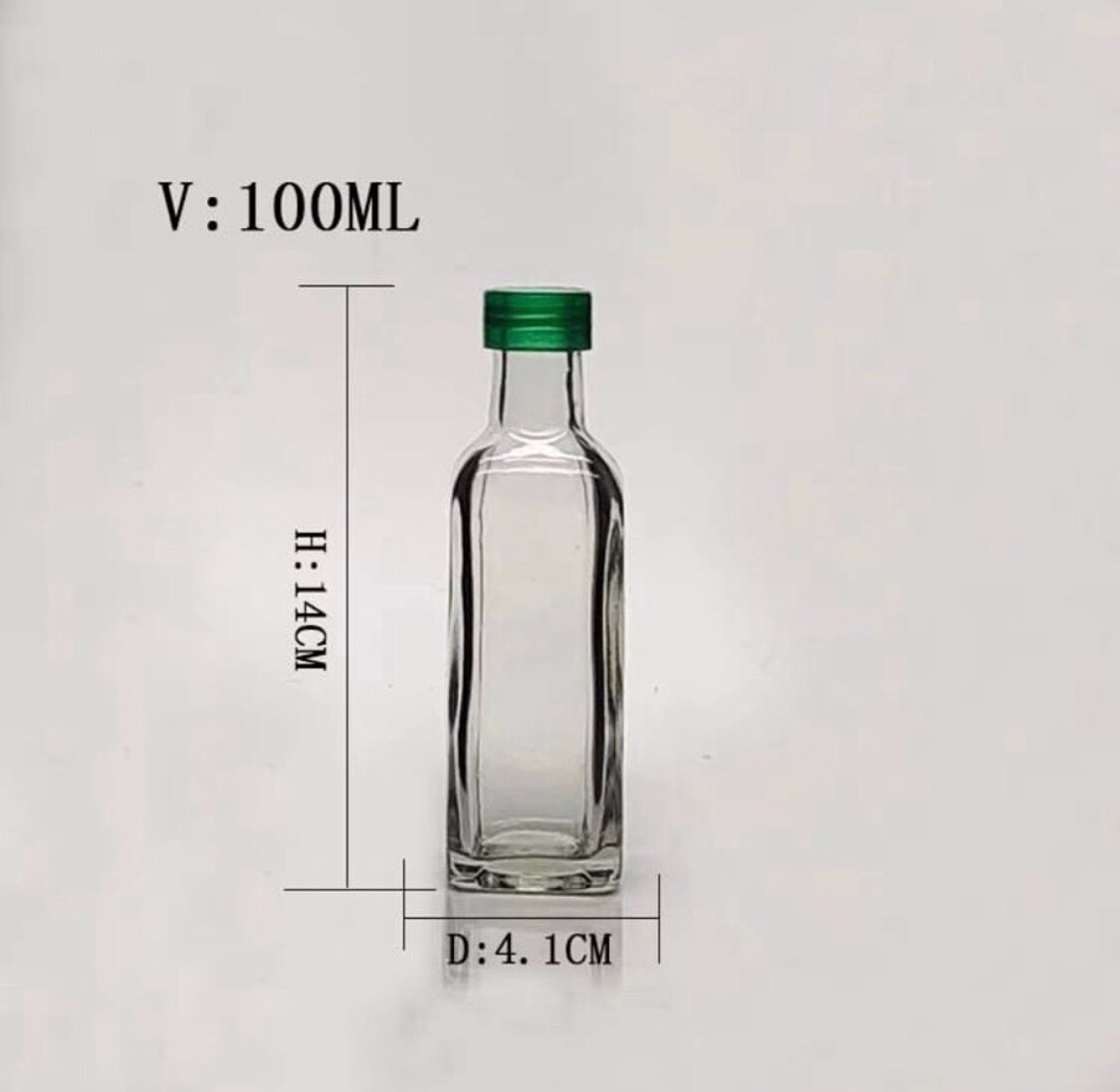 100ml Food Grade Square Glass Bottle