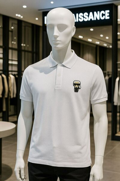 Polo blanc avec logo chic