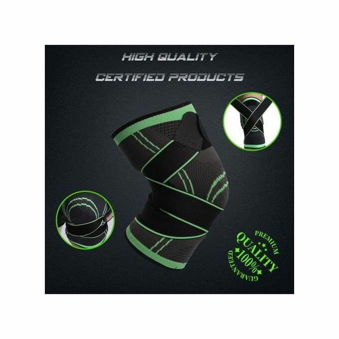 Genouillère Élastique - Vert / Noir
