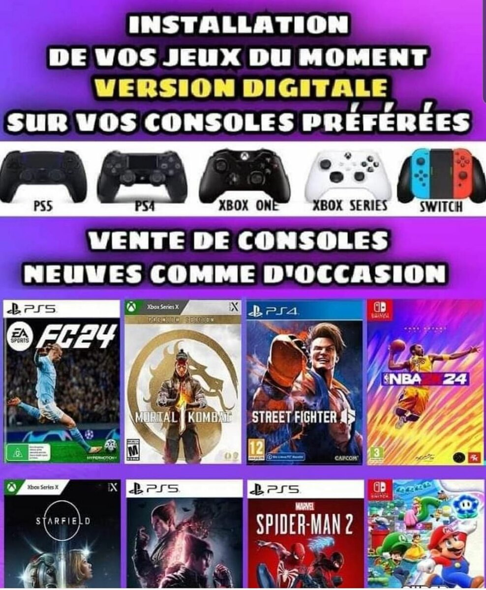 PS4 SLIM 500GO CRAQUER AVEC 10JEUX INSTALLÉ