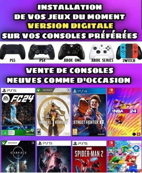 PS4 SLIM 500GO CRAQUER AVEC 10JEUX INSTALLÉ