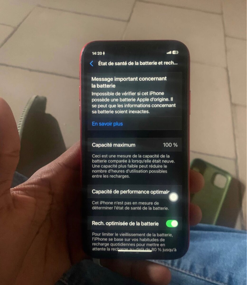 iPhone Rouge État Parfait
