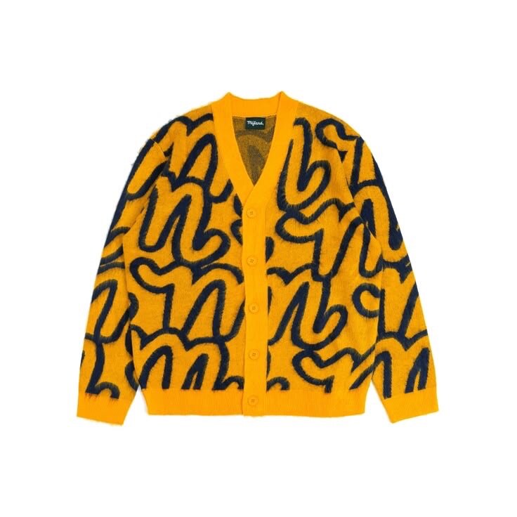 Cardigan jaune motif original