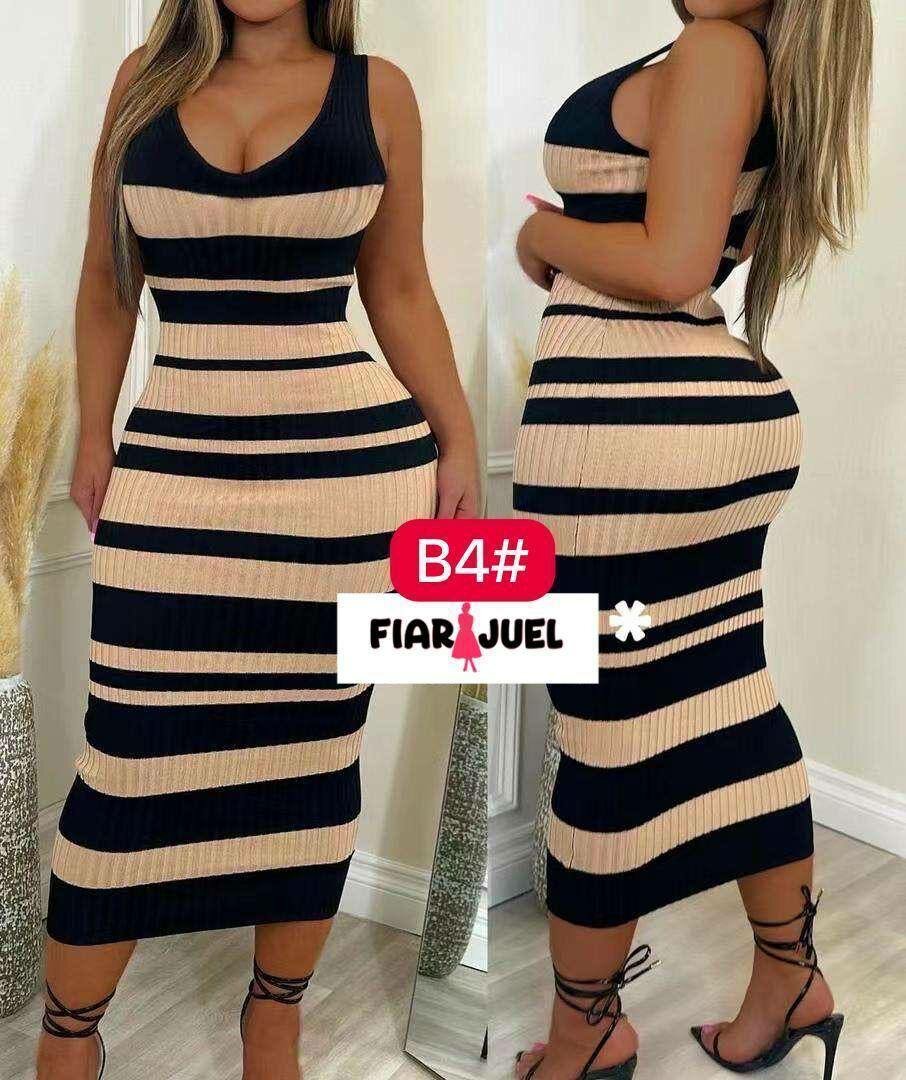 Robe moulante rayée élégante