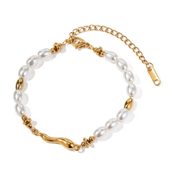 Bracelet perles élégantes or