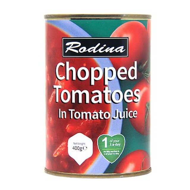 Rodina chopped tomatoes in tomato juice