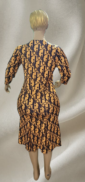Robe Midi Imprimée Élégante