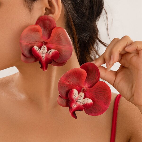 Rose petal earrings