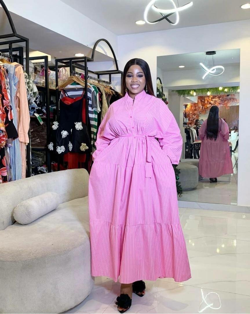 Robe longue bohème à rayures