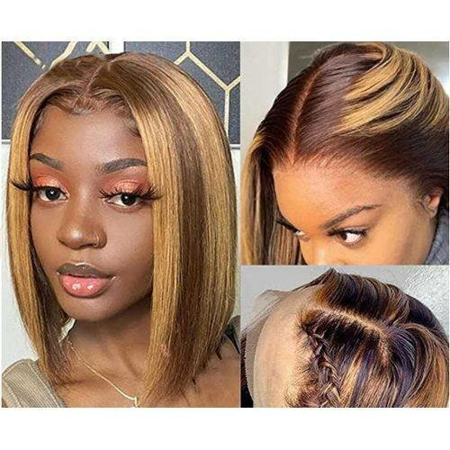 Cheveux Raides Courts Jaune Brunatre De Haute Qualité