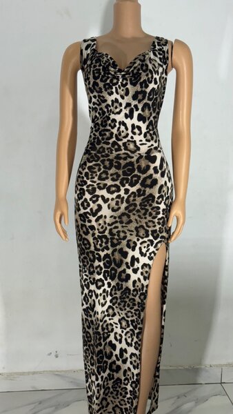 Robe Longue Léopard Dos Ouvert