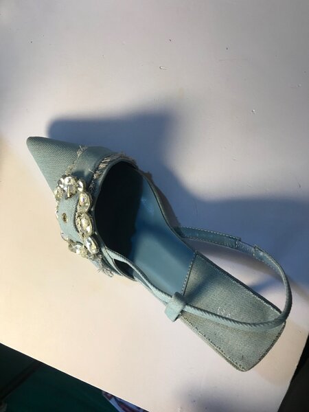 Denim zara heels