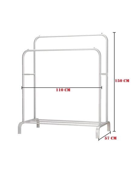 Portable Clothes Hanging Rack, Bottom Shelves
