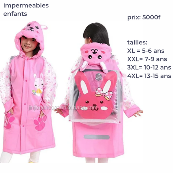 imperméable enfant rose