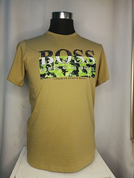 brown men's t-shirt