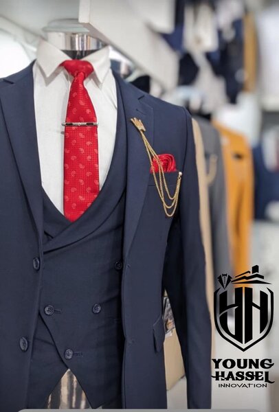 Blue men's suit