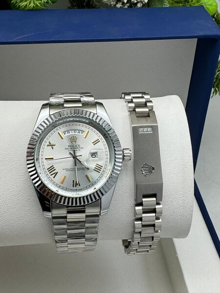 Silver Rolex Set for men