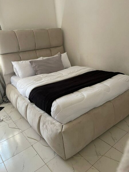grey bed