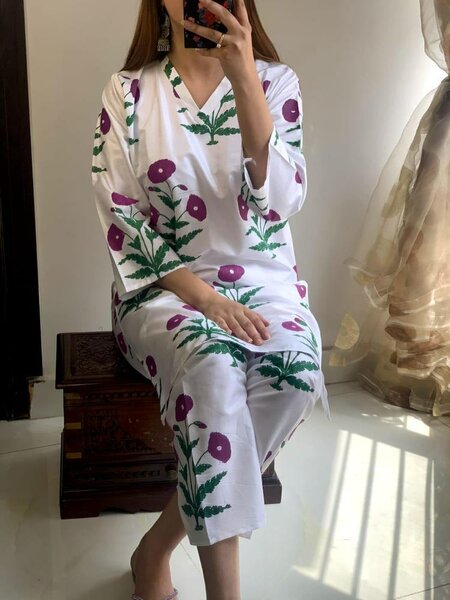 *Product Name*: 2 Pcs Women's Stitched Arabic Lawn Block Pri