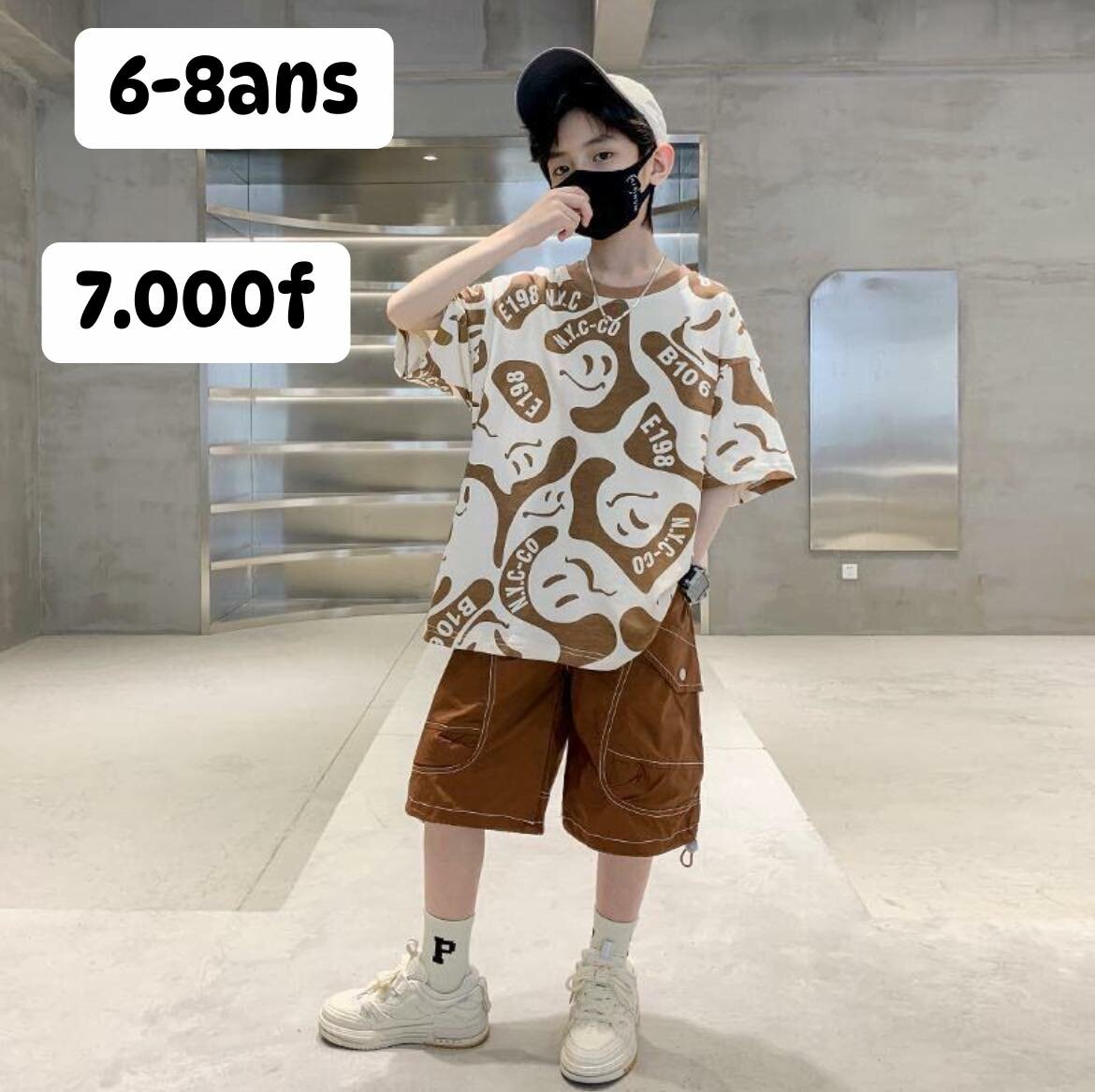 Look décontracté oversize : t-shirt et short pour garçon