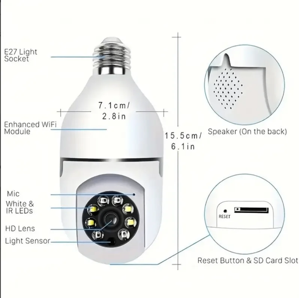 Caméra WiFi Panoramique LED